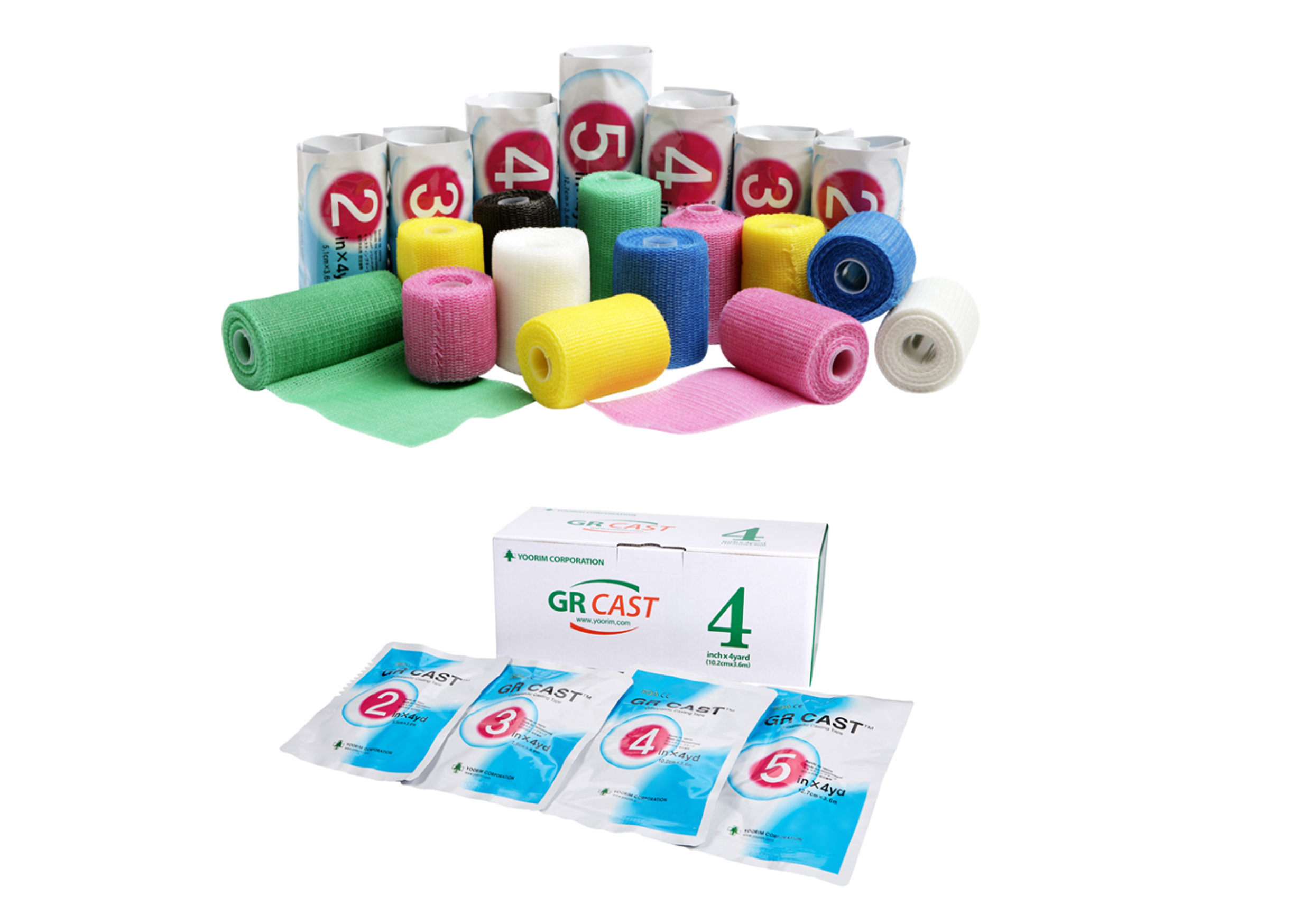 Ортопедичний медичний бинт GR CAST, (скловолокно)4"x4 ярди;360 см x 10,2см